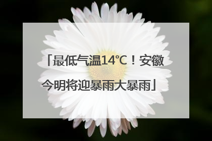 最低气温14℃！安徽今明将迎暴雨大暴雨