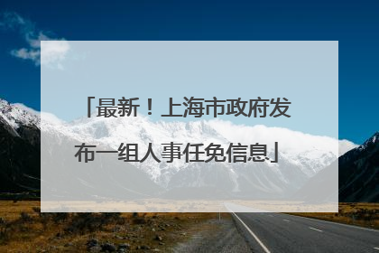 最新！上海市政府发布一组人事任免信息