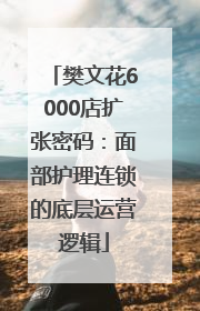 樊文花6000店扩张密码：面部护理连锁的底层运营逻辑