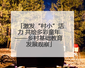激发“村小”活力 共绘多彩童年——乡村基础教育发展观察