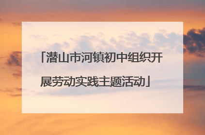 潜山市河镇初中组织开展劳动实践主题活动