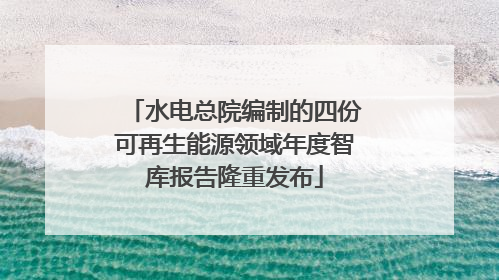水电总院编制的四份可再生能源领域年度智库报告隆重发布