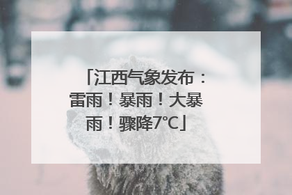 江西气象发布：雷雨！暴雨！大暴雨！骤降7℃