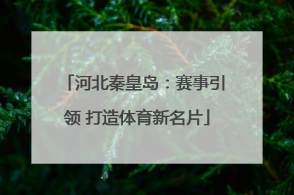 河北秦皇岛：赛事引领 打造体育新名片