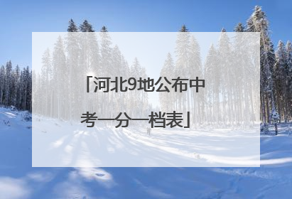 河北9地公布中考一分一档表