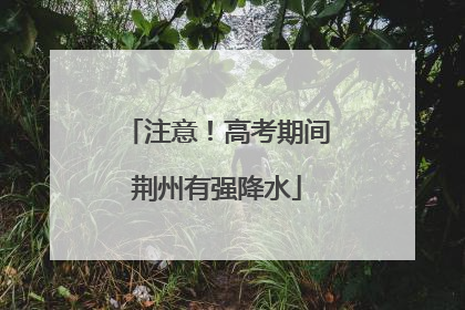 注意！高考期间荆州有强降水