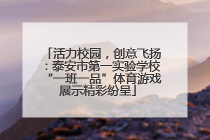 活力校园，创意飞扬：泰安市第一实验学校“一班一品”体育游戏展示精彩纷呈