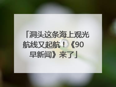 洞头这条海上观光航线又起航！《90早新闻》来了