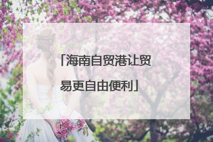 海南自贸港让贸易更自由便利
