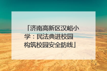济南高新区汉峪小学：民法典进校园 构筑校园安全防线
