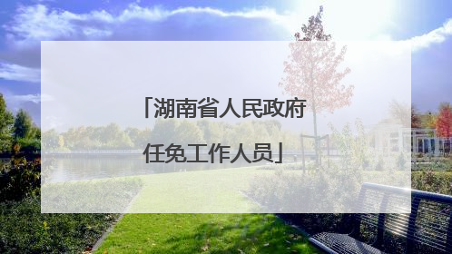 湖南省人民政府任免工作人员