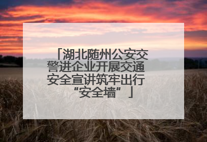 湖北随州公安交警进企业开展交通安全宣讲筑牢出行“安全墙”