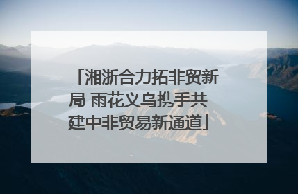 湘浙合力拓非贸新局 雨花义乌携手共建中非贸易新通道