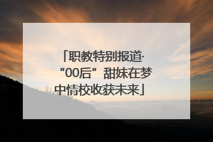 职教特别报道· “00后”甜妹在梦中情校收获未来