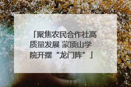 聚焦农民合作社高质量发展 蒙顶山学院开摆“龙门阵”
