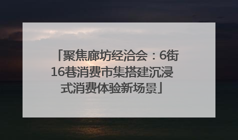 聚焦廊坊经洽会：6街16巷消费市集搭建沉浸式消费体验新场景
