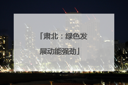 肃北：绿色发展动能强劲