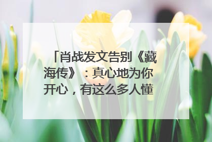 肖战发文告别《藏海传》：真心地为你开心，有这么多人懂你，导演回应“是否有第二季”