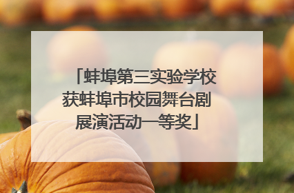 蚌埠第三实验学校获蚌埠市校园舞台剧展演活动一等奖