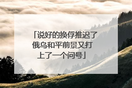 说好的换俘推迟了 俄乌和平前景又打上了一个问号