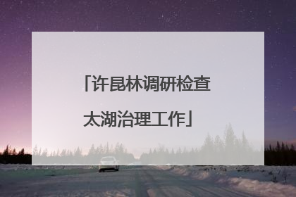 许昆林调研检查太湖治理工作