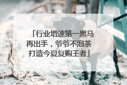 行业增速第一黑马再出手，爷爷不泡茶打造今夏复购王者