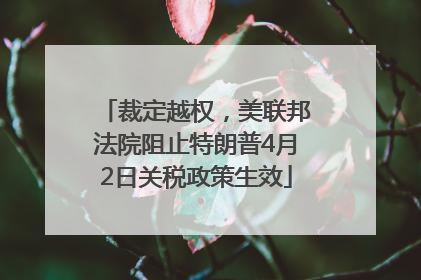 裁定越权，美联邦法院阻止特朗普4月2日关税政策生效