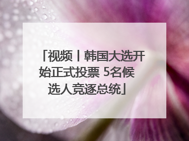 视频丨韩国大选开始正式投票 5名候选人竞逐总统