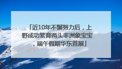 近10年不懈努力后，上野成功繁育两头非洲象宝宝，端午假期华东首展