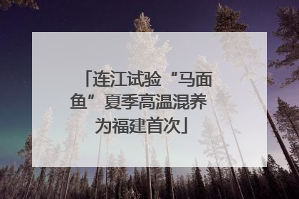 连江试验“马面鱼”夏季高温混养 为福建首次