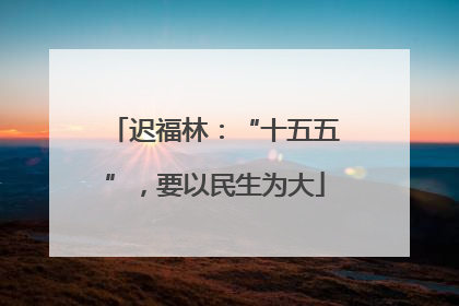 迟福林：“十五五”，要以民生为大