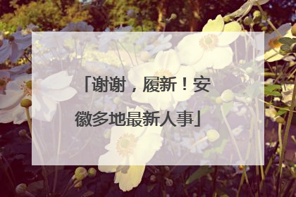 谢谢，履新！安徽多地最新人事
