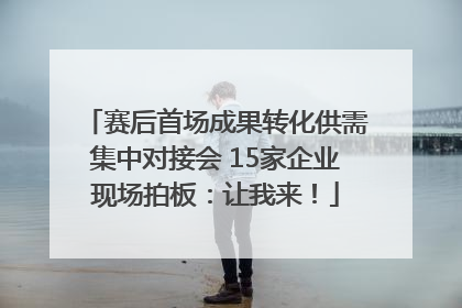赛后首场成果转化供需集中对接会 15家企业现场拍板：让我来！