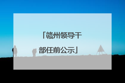 赣州领导干部任前公示