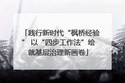 践行新时代“枫桥经验” 以“四步工作法”绘就基层治理新画卷