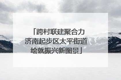 跨村联建聚合力 济南起步区太平街道绘就振兴新图景