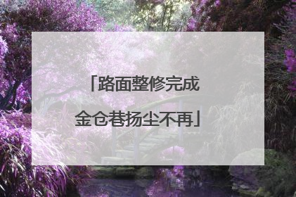 路面整修完成 金仓巷扬尘不再