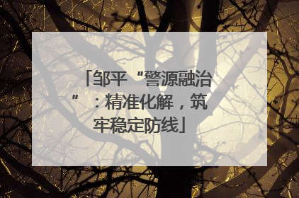 邹平“警源融治”：精准化解，筑牢稳定防线