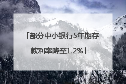 部分中小银行5年期存款利率降至1.2%