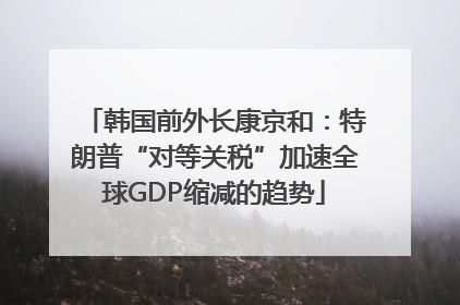 韩国前外长康京和：特朗普“对等关税”加速全球GDP缩减的趋势