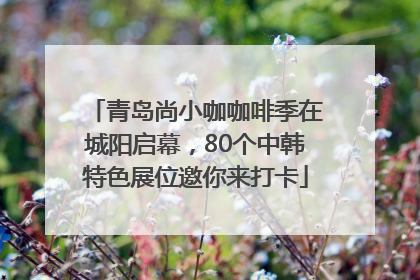 青岛尚小咖咖啡季在城阳启幕，80个中韩特色展位邀你来打卡