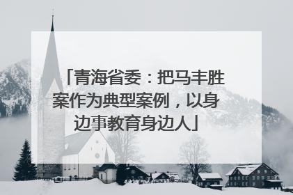 青海省委：把马丰胜案作为典型案例，以身边事教育身边人
