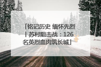 铭记历史 缅怀先烈丨苏村阻击战：126名英烈血肉筑长城