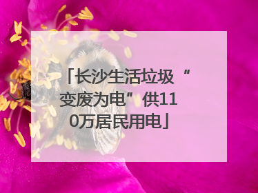 长沙生活垃圾“变废为电”供110万居民用电