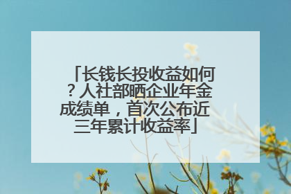 长钱长投收益如何？人社部晒企业年金成绩单，首次公布近三年累计收益率