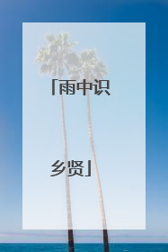 雨中识乡贤