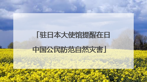 驻日本大使馆提醒在日中国公民防范自然灾害