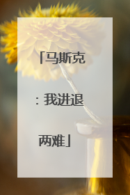 马斯克：我进退两难