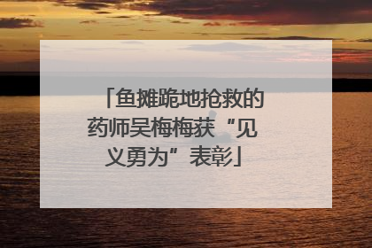 鱼摊跪地抢救的药师吴梅梅获“见义勇为”表彰