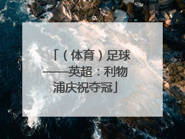 （体育）足球——英超：利物浦庆祝夺冠